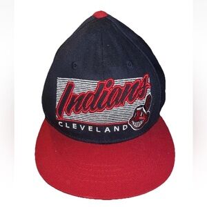 Cleveland Indian’s MLB Script Snapback Hat - Navy Blue Vintage 90s Y2K NWT